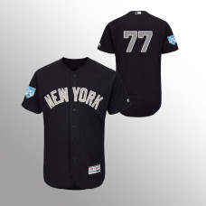 Men's New York Yankees #77 Navy Clint Frazier 2019 Spring Training Alternate Flex Base Majestic Jersey