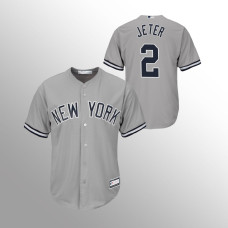 Men's New York Yankees Derek Jeter #2 Gray Replica Big & Tall Jersey