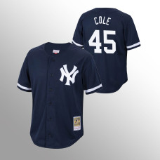 New York Yankees Gerrit Cole Navy Cooperstown Collection Mesh Batting Practice Jersey