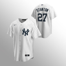 Men's New York Yankees Giancarlo Stanton #27 White Replica Home Jersey