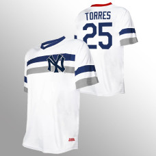 New York Yankees Gleyber Torres White Cooperstown Collection V-Neck Jersey