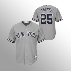 Men's New York Yankees Gleyber Torres #25 Gray Replica Big & Tall Jersey