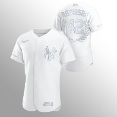Men's New York Yankees #42 Jackie Robinson White Retired Award Collection Jersey