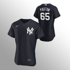 Men's New York Yankees James Paxton Authentic Navy 2020 Alternate Team Logo Jersey