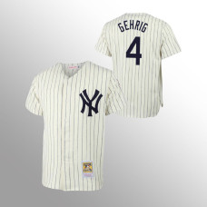 New York Yankees Lou Gehrig Cream Throwback Authentic Jersey