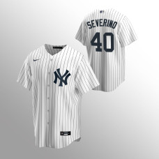 Men's New York Yankees Luis Severino #40 White Replica Home Jersey