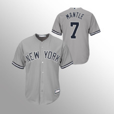 Men's New York Yankees Mickey Mantle #7 Gray Replica Big & Tall Jersey