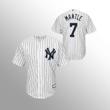Men's New York Yankees Mickey Mantle #7 White Replica Big & Tall Jersey