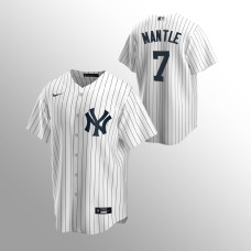 Men's New York Yankees Mickey Mantle #7 White Replica Home Jersey