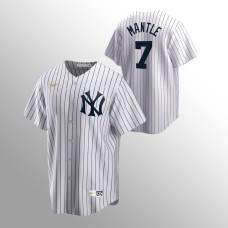Men's New York Yankees #7 Mickey Mantle White Home Cooperstown Collection Jersey