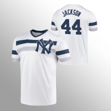 New York Yankees Reggie Jackson White Cooperstown Collection V-Neck Jersey