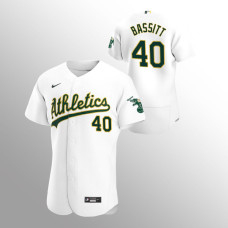 Men's Oakland Athletics Chris Bassitt Authentic White 2020 Home Jersey