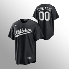 Custom Oakland Athletics Black White 2021 All Black Fashion Replica Jersey
