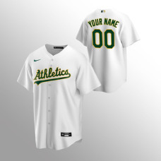 Men's Oakland Athletics Custom #00 White Replica Home Jersey