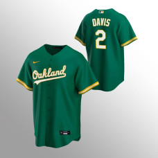 Men's Oakland Athletics Khris Davis #2 Green Replica Alternate Jersey