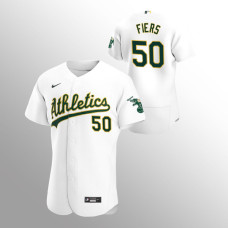Men's Oakland Athletics Mike Fiers Authentic White 2020 Home Jersey