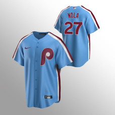 Men's Philadelphia Phillies #27 Aaron Nola Light Blue Road Cooperstown Collection Jersey