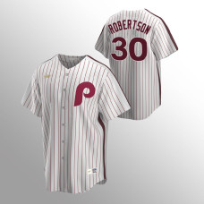 Men's Philadelphia Phillies #30 David Robertson White Home Cooperstown Collection Jersey
