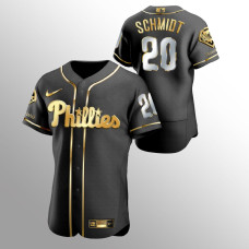 Men's Philadelphia Phillies Mike Schmidt Golden Edition Black Authentic Jersey