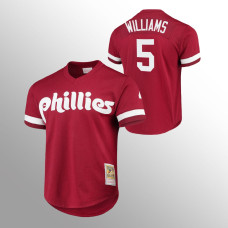 Philadelphia Phillies Nick Williams Scarlet Cooperstown Collection Mesh Batting Practice Jersey