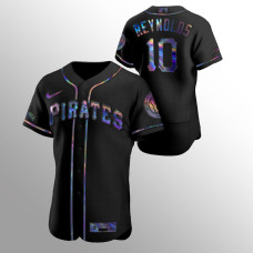 Bryan Reynolds Pittsburgh Pirates Black Authentic Holographic Golden Edition Jersey