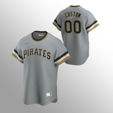 Men's Pittsburgh Pirates #00 Custom Gray Road Cooperstown Collection Jersey