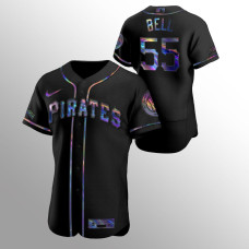 Josh Bell Pittsburgh Pirates Black Authentic Holographic Golden Edition Jersey