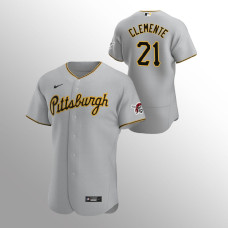 Men's Pittsburgh Pirates Roberto Clemente Authentic Gray Road Jersey