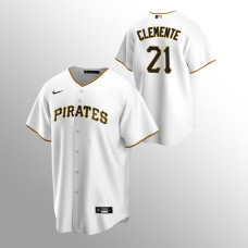 Men's Pittsburgh Pirates Roberto Clemente #21 White Replica Home Jersey