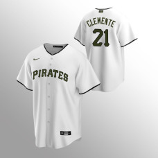 Men's Pittsburgh Pirates Roberto Clemente #21 White 2020 Replica Alternate Jersey