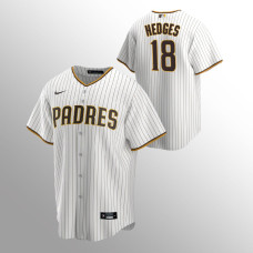 Men's San Diego Padres Austin Hedges #18 White Brown Replica Home Jersey