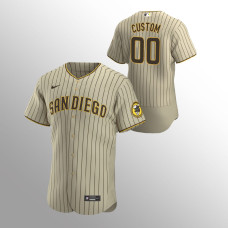 Custom San Diego Padres Sand Brown Authentic 2020 Alternate Player Jersey