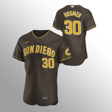 Men's San Diego Padres Eric Hosmer #30 Brown 2020 Authentic Road Jersey