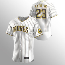 Men's San Diego Padres Fernando Tatis Jr. #23 White Brown Authentic Home Jersey