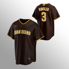 Men's San Diego Padres Ian Kinsler #3 Brown Replica Road Jersey