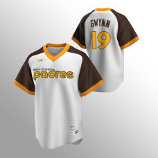 Men's San Diego Padres #19 Tony Gwynn White Home Cooperstown Collection Jersey