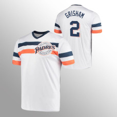San Diego Padres Trent Grisham White Cooperstown Collection V-Neck Jersey