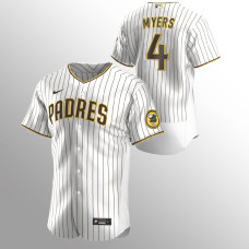 Men's San Diego Padres Wil Myers #4 White Brown Authentic Home Jersey