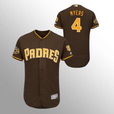 Men's San Diego Padres Brown Alternate Flex Base #4 Wil Myers 50th Anniversary Jersey