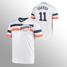 San Diego Padres Yu Darvish White Cooperstown Collection V-Neck Jersey