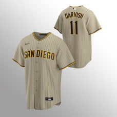 Men's San Diego Padres Yu Darvish #11 Sand Brown Replica Trade Alternate Jersey