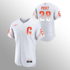 San Francisco Giants Buster Posey White 2021 City Connect Authentic Jersey