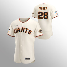 San Francisco Giants Buster Posey Cream Home 2021 Pride Month Authentic Jersey