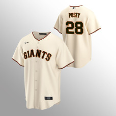 Men's San Francisco Giants Buster Posey #28 Cream Replica Home Jersey
