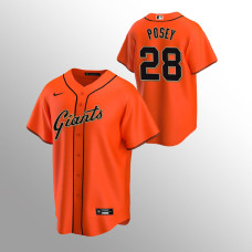 Men's San Francisco Giants Buster Posey #28 Orange 2020 Replica Alternate Jersey
