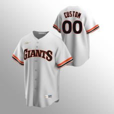 Men's San Francisco Giants #00 Custom White Home Cooperstown Collection Jersey