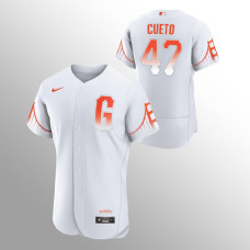 Men's San Francisco Giants Johnny Cueto White 2021 City Connect Authentic Jersey