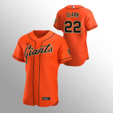Men's San Francisco Giants Will Clark #22 Orange Authentic Alternate Jersey