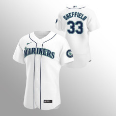 Seattle Mariners Justus Sheffield White Authentic Home Jersey