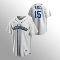 Men's Seattle Mariners #15 Kyle Seager White Home Cooperstown Collection Jersey